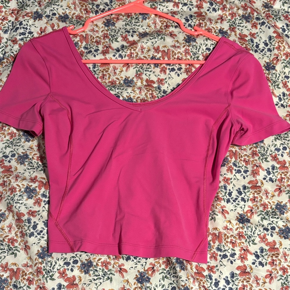 Lululemon Athletica Fuchsia V-Neck Blouse